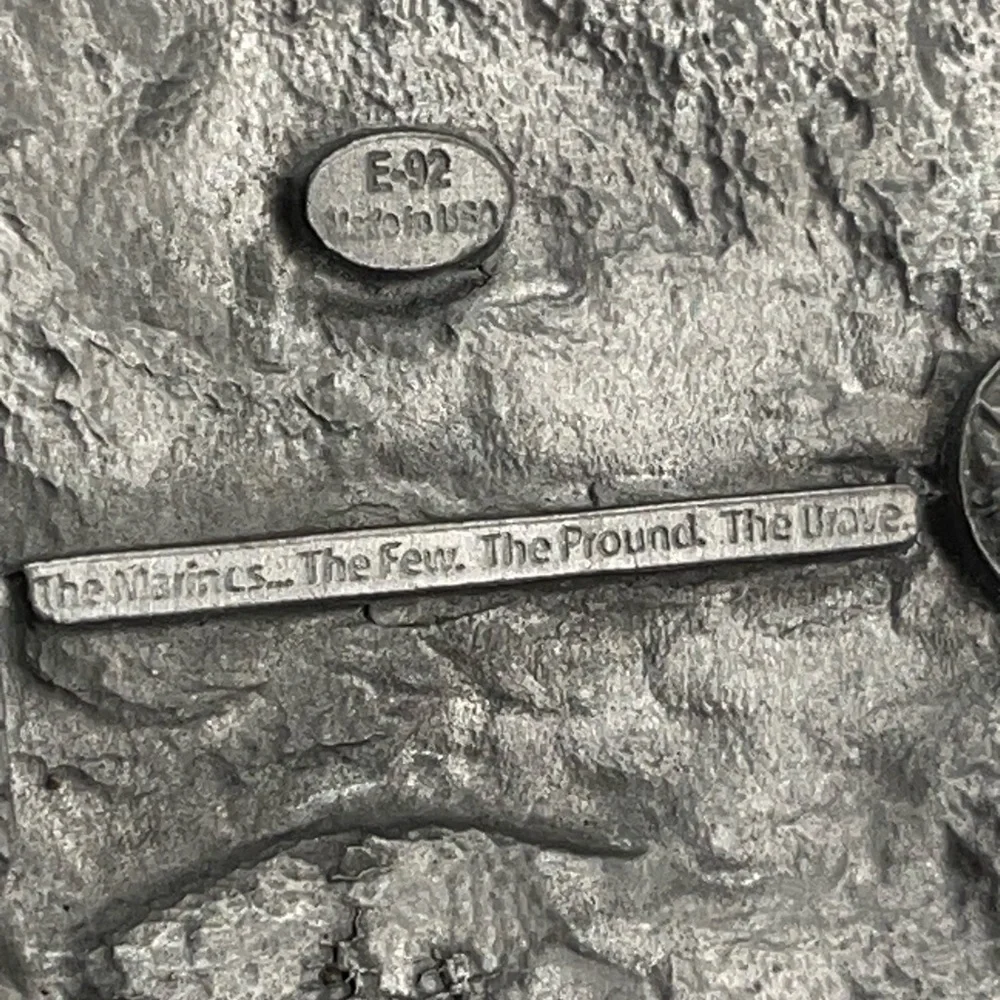 1991 Siskiyou United States Marines Pewter Belt Buckle Eagle Globe Anchor